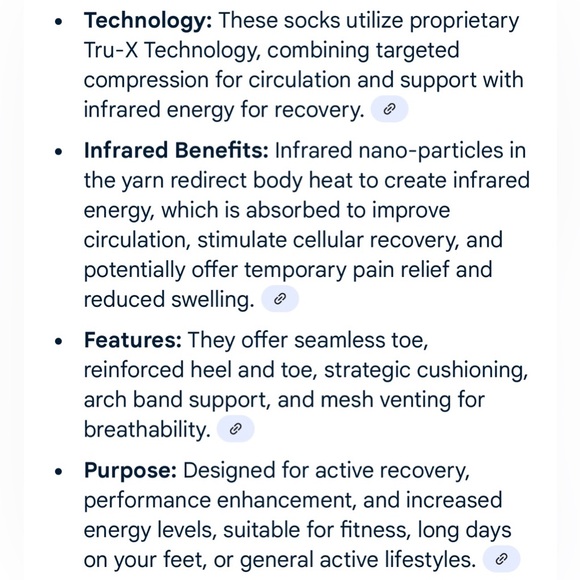 TrueEnergy Over-The-Calf Infrared Technology Compression Socks 4 Pair L/XL White - Picture 8 of 8